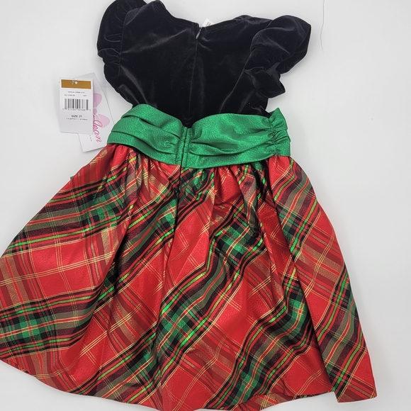 Bonnie Jean holidays dress sz 3T and Otter Momo black shoe sz 12 - Picture 4 of 6